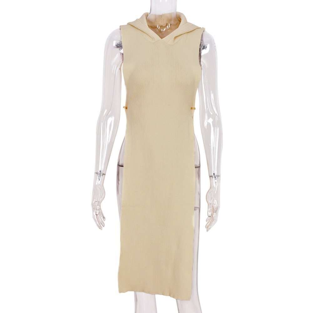 Beige fitted hooded sweater